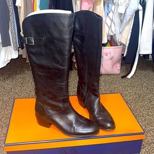 Arturo Chiang Black Studded Tall Boots Size 9.5